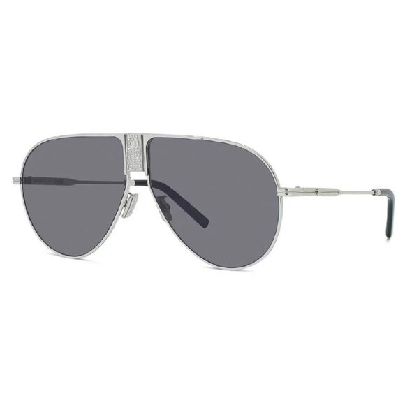 NEW AUTHENTIC DIOR DIORICE AU F0A0 SILVER GREY AVIATOR MEN SUNGLASSES - Picture 1 of 3